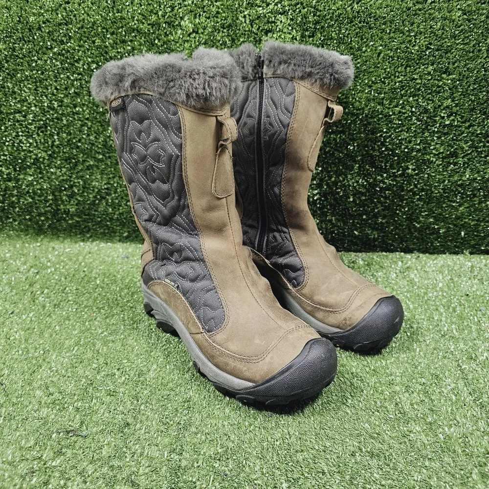 Keen Betty II Green Leather Winter Waterproof Warm Insulated Boots Womens 6.5